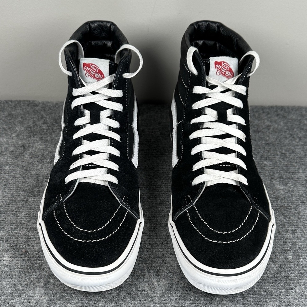 VANS Sk8 Hi Black Suede Canvas High Tops Skate Shoes Men's 11.5 Off The Wall